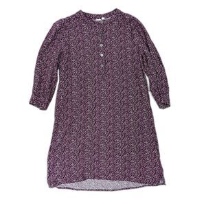 Gap Geometric Purple Pink Dress 3/4 Sleeve Large Cottagecore Bohemian Feminine